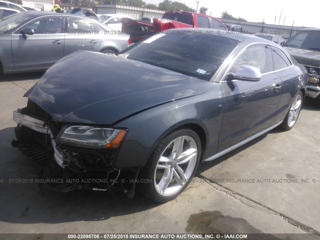 WAURV78T49A023608 - 2009 AUDI S5 QUATTRO BLUE photo 2