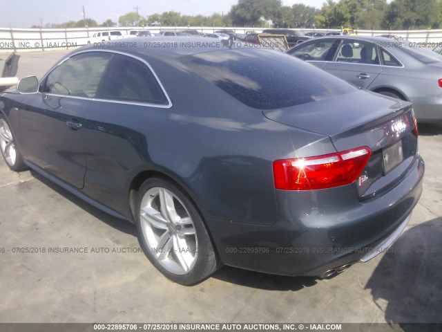 WAURV78T49A023608 - 2009 AUDI S5 QUATTRO BLUE photo 3