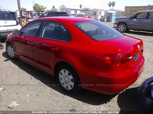 3VW2K7AJ2CM405861 - 2012 VOLKSWAGEN JETTA S 红色 照片 3