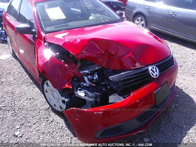 3VW2K7AJ2CM405861 - 2012 VOLKSWAGEN JETTA S 红色 照片 6