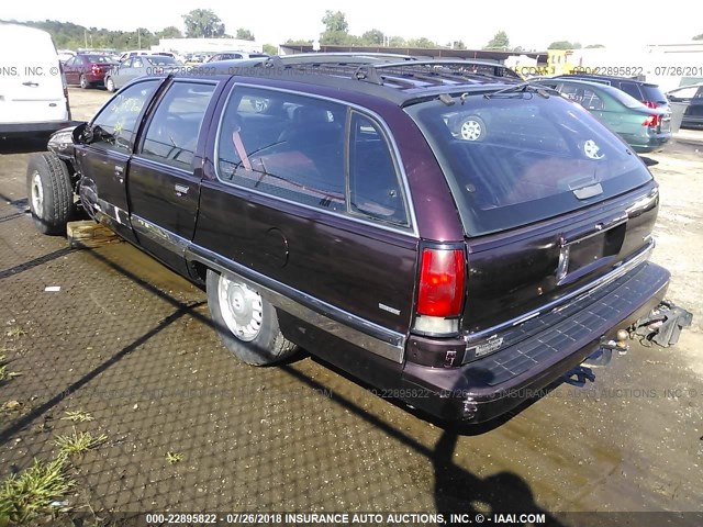 1G4BR82P9TR411156 - 1996 BUICK ROADMASTER LIMITED BURGUNDY photo 3