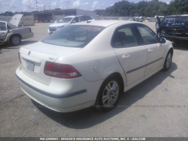 YS3FD49Y071018283 - 2007 SAAB 9-3 2.0T WHITE photo 4