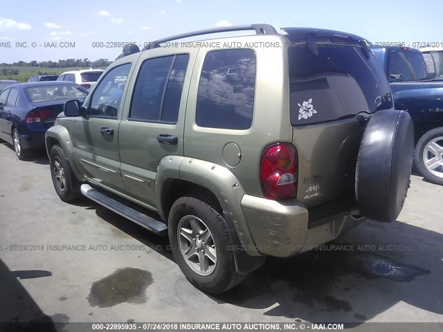 1J4GL38K72W332377 - 2002 JEEP LIBERTY RENEGADE GREEN photo 3