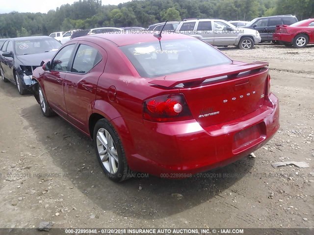 1C3CDZEGXCN264723 - 2012 DODGE AVENGER SXT RED photo 3