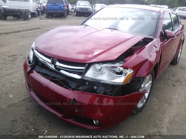 1C3CDZEGXCN264723 - 2012 DODGE AVENGER SXT RED photo 6