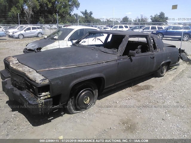 1G6DW4787F9703556 - 1985 CADILLAC FLEETWOOD BROUGHAM BLACK photo 2