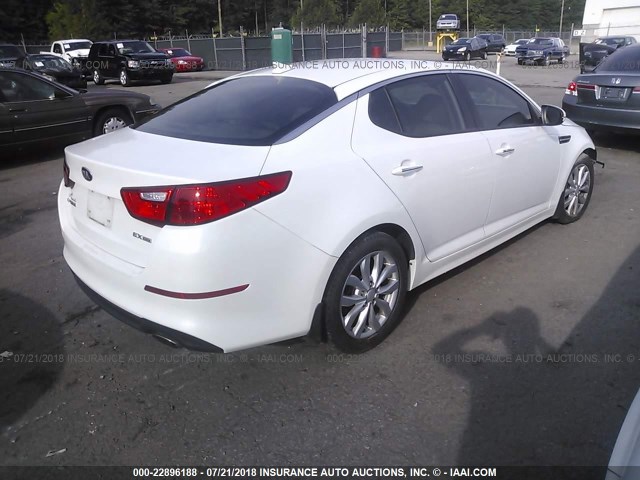 5XXGN4A70EG288613 - 2014 KIA OPTIMA EX WHITE photo 4