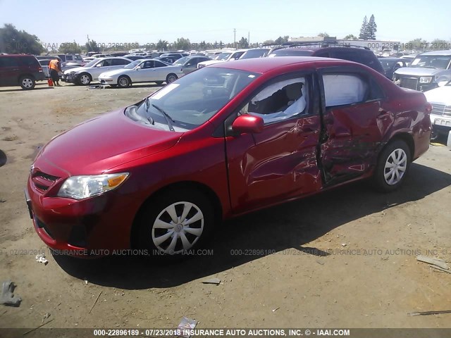 2T1BU4EE1BC630644 - 2011 TOYOTA COROLLA S/LE RED photo 2