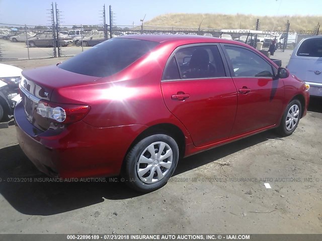 2T1BU4EE1BC630644 - 2011 TOYOTA COROLLA S/LE RED photo 4
