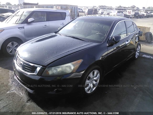 1HGCP36869A006921 - 2009 HONDA ACCORD EXL BLACK photo 2