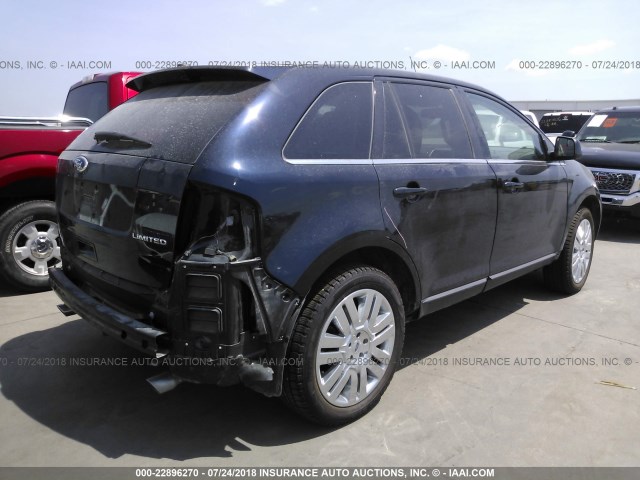 2FMDK3KC6ABA17126 - 2010 FORD EDGE LIMITED BLUE photo 4