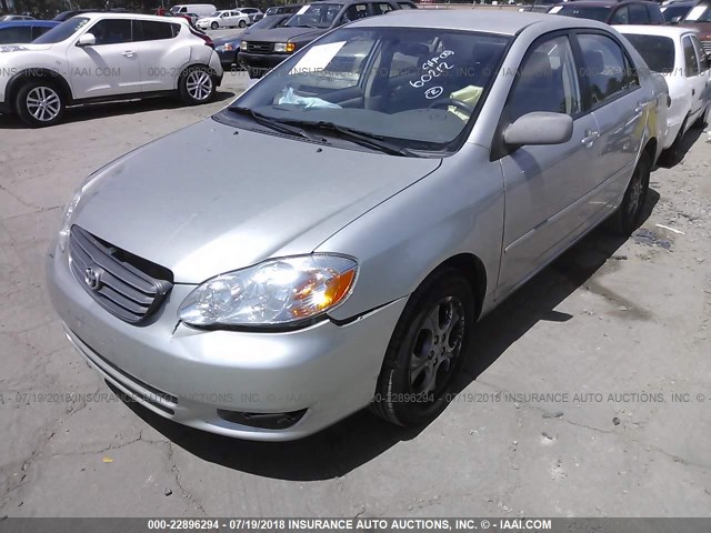JTDBR32E830022650 - 2003 TOYOTA COROLLA CE/LE SILVER photo 2