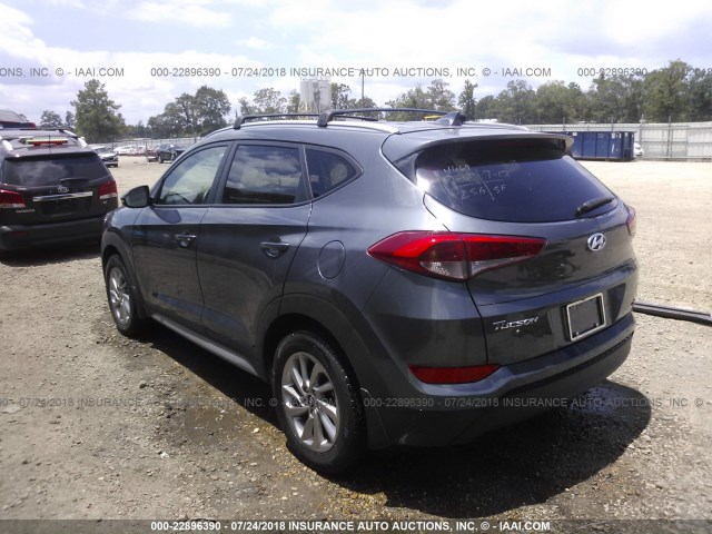 KM8J33A44HU524170 - 2017 HYUNDAI TUCSON LIMITED/SPORT AND ECO/SE GRAY photo 3