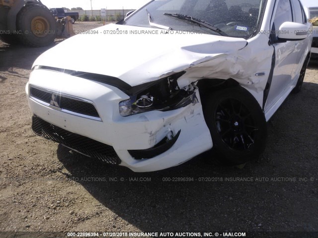 JA32U2FU5FU014575 - 2015 MITSUBISHI LANCER ES WHITE photo 6