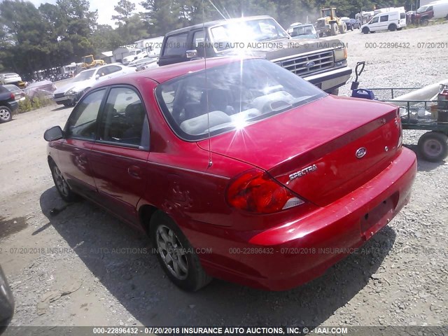 KNAFB121835214884 - 2003 KIA SPECTRA LS RED photo 3