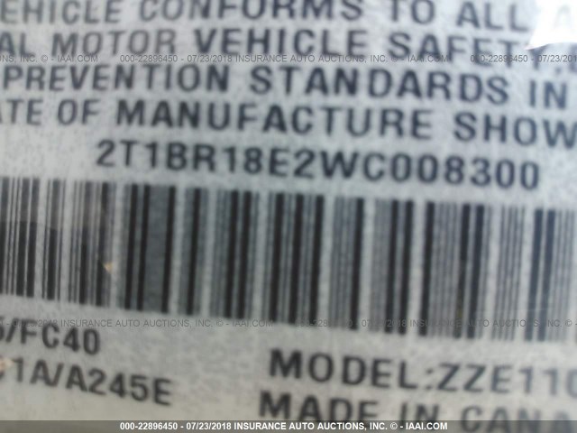 2T1BR18E2WC008300 - 1998 TOYOTA COROLLA VE/CE/LE 棕色 照片 9