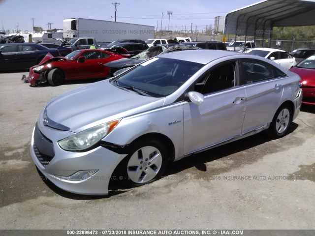 KMHEC4A43BA006745 - 2011 HYUNDAI SONATA HYBRID SILVER photo 2