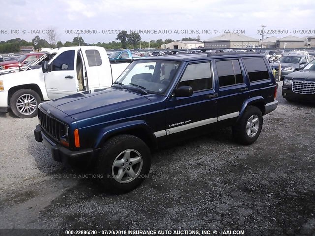 1J4FF48S01L559399 - 2001 JEEP CHEROKEE SPORT BLUE photo 2