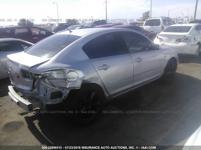 JM1BK32F261473620 - 2006 MAZDA 3 I SILVER photo 4