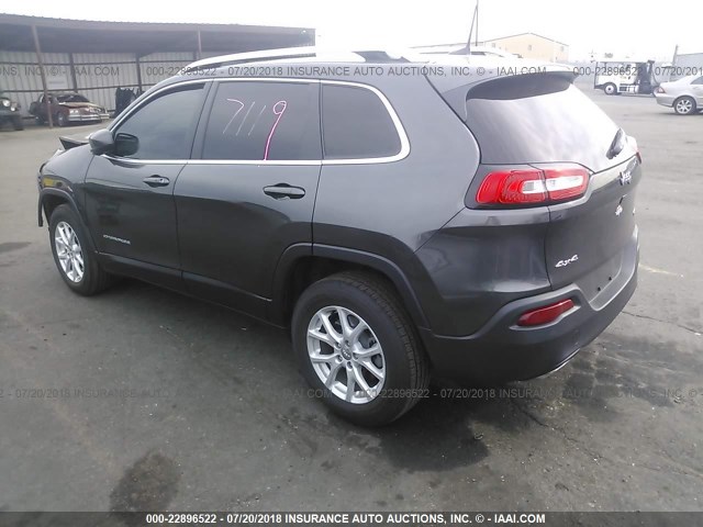 1C4PJMCS5HW525595 - 2017 JEEP CHEROKEE LATITUDE Szary zdjęcie 3
