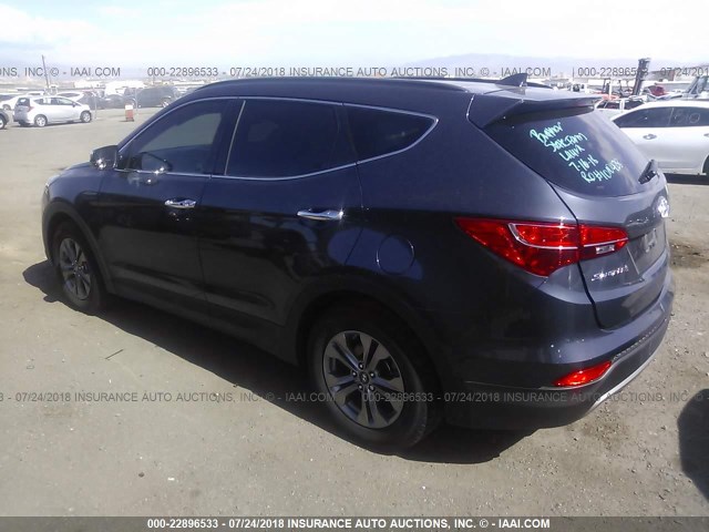 5XYZU3LB9FG241522 - 2015 HYUNDAI SANTA FE SPORT  BLUE photo 3