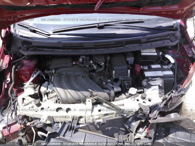 3N1CE2CP8FL425340 - 2015 NISSAN VERSA NOTE S/S PLUS/SV/SL/SR RED photo 10