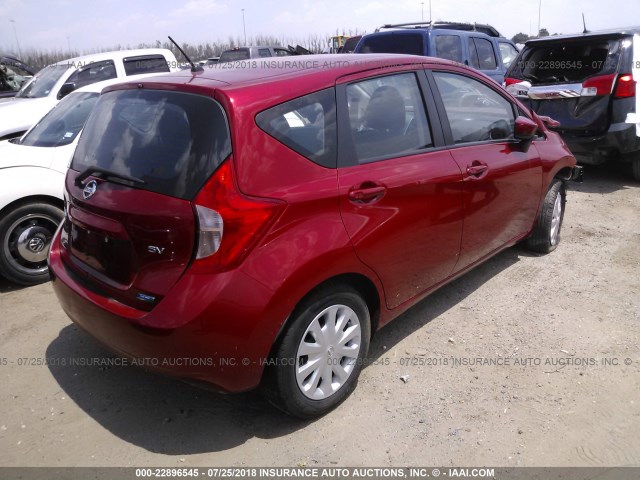 3N1CE2CP8FL425340 - 2015 NISSAN VERSA NOTE S/S PLUS/SV/SL/SR RED photo 4