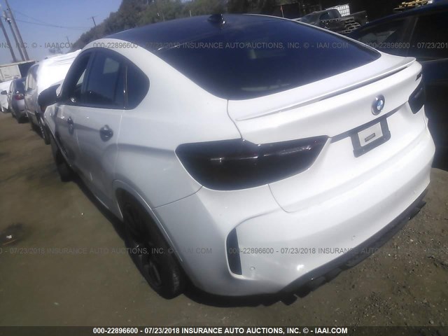 5YMKW8C51G0R43402 - 2016 BMW X6 M WHITE photo 3