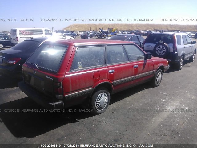 JF2AN52B0LD403668 - 1990 SUBARU LOYALE RED photo 4