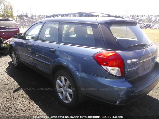 4S4BP61C287313176 - 2008 SUBARU OUTBACK 2.5I BLUE photo 3