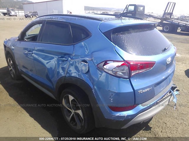 KM8J3CA28HU551984 - 2017 HYUNDAI TUCSON LIMITED/SPORT AND ECO/SE Navy photo 3