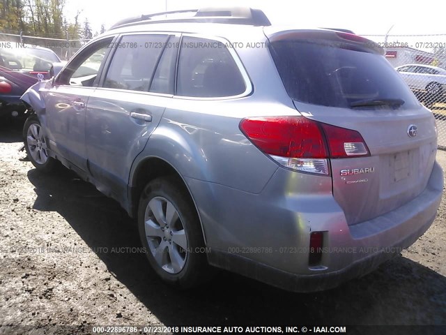 4S4BRBKC5A3379784 - 2010 SUBARU OUTBACK 2.5I LIMITED SILVER photo 3