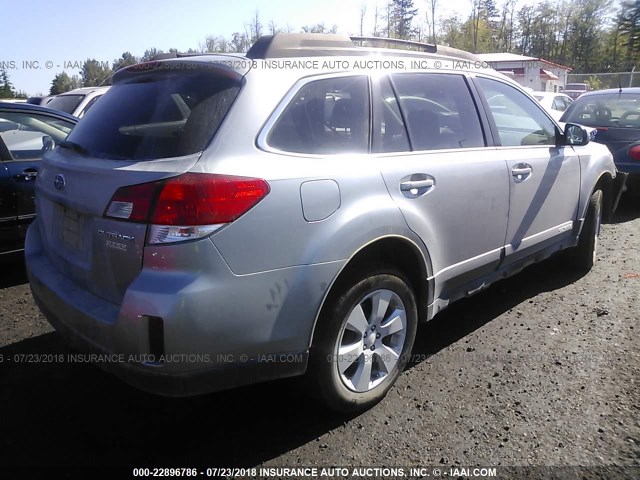 4S4BRBKC5A3379784 - 2010 SUBARU OUTBACK 2.5I LIMITED SILVER photo 4