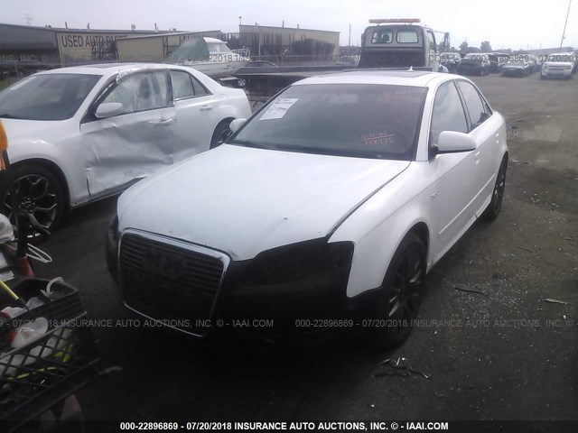 WAUDF78E48A138975 - 2008 AUDI A4 2.0T QUATTRO WHITE photo 2