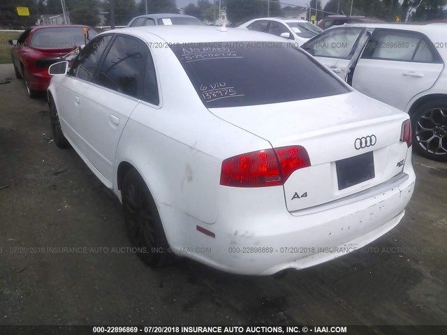 WAUDF78E48A138975 - 2008 AUDI A4 2.0T QUATTRO WHITE photo 3