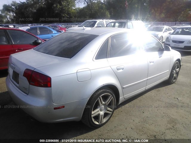 WAUDF78E16A105994 - 2006 AUDI A4 2.0T QUATTRO SILVER photo 4