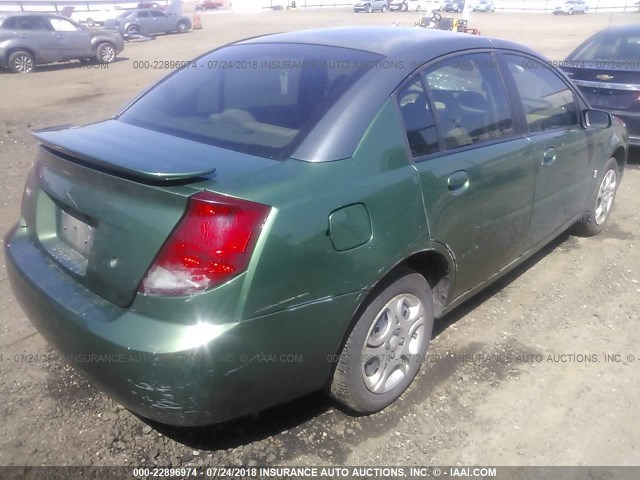 1G8AJ52F03Z131519 - 2003 SATURN ION LEVEL 2 GREEN photo 4