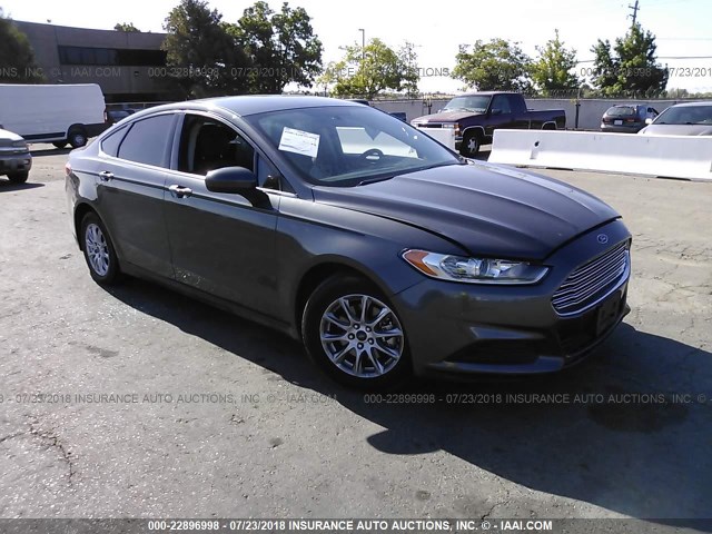 3FA6P0G73FR206663 - 2015 FORD FUSION S GRAY photo 1