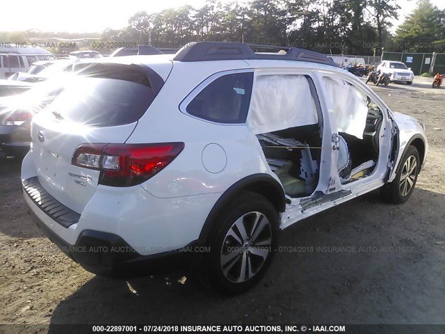 4S4BSENC5J3251708 - 2018 SUBARU OUTBACK 3.6R LIMITED WHITE photo 4