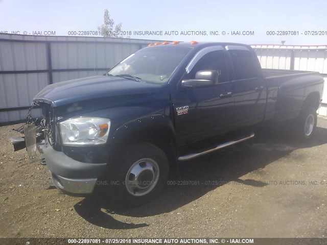 3D7MX48A68G236067 - 2008 DODGE RAM 3500 4X4 CREWCAB ST/SLT Dark Blue photo 2