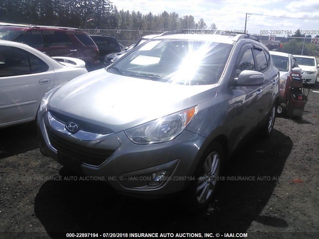 KM8JUCAC6CU541792 - 2012 HYUNDAI TUCSON GLS/LIMITED ნაცრისფერი ფოტო 2