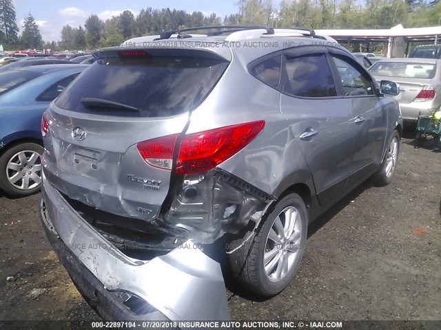 KM8JUCAC6CU541792 - 2012 HYUNDAI TUCSON GLS/LIMITED ნაცრისფერი ფოტო 4