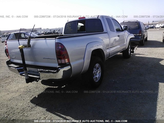 5TETU62N47Z365286 - 2007 TOYOTA TACOMA PRERUNNER ACCESS CAB SILVER photo 4