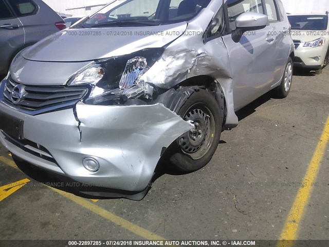 3N1CE2CP8FL409462 - 2015 NISSAN VERSA NOTE S/S PLUS/SV/SL/SR SILVER photo 6