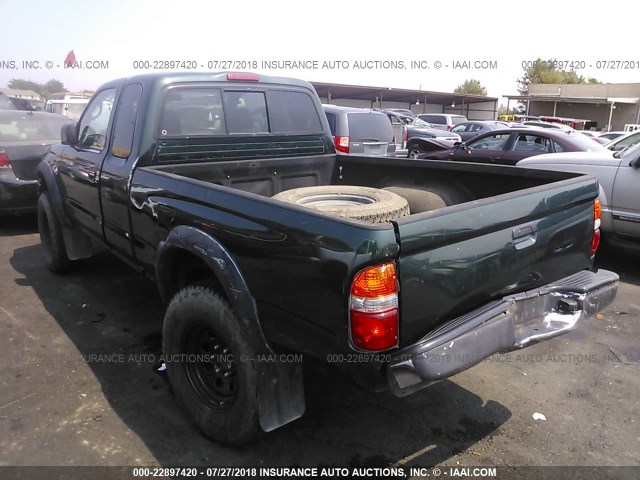 5TESN92N62Z097764 - 2002 TOYOTA TACOMA XTRACAB PRERUNNER GREEN photo 3