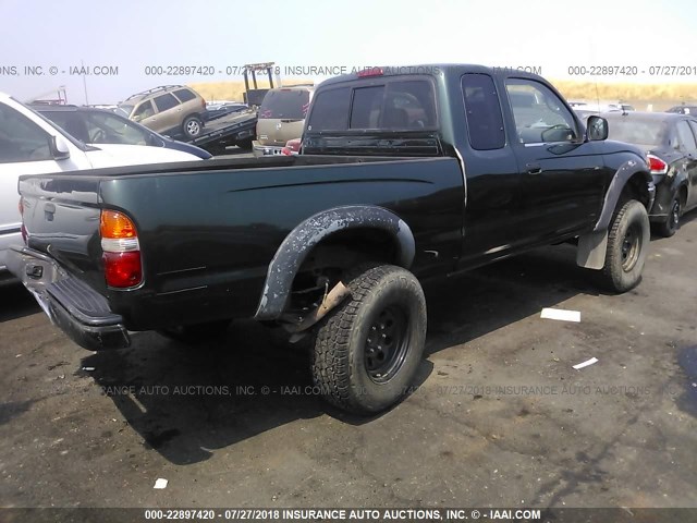 5TESN92N62Z097764 - 2002 TOYOTA TACOMA XTRACAB PRERUNNER მწვანე ფოტო 4