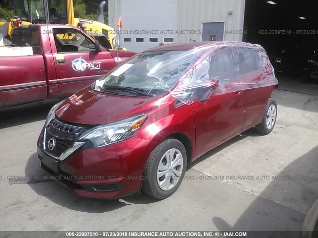 3N1CE2CP7HL360225 - 2017 NISSAN VERSA NOTE S/S PLUS/SV/SL/SR RED photo 2