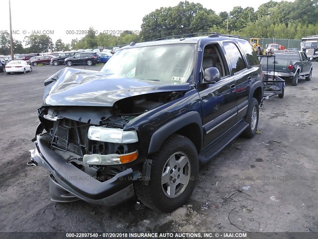 1GNEK13T84J129638 - 2004 CHEVROLET TAHOE K1500 BLUE photo 2