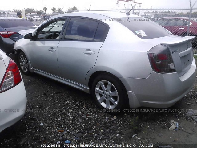 3N1AB6AP4BL663044 - 2011 NISSAN SENTRA 2.0/2.0S/SR/2.0SL SILVER photo 3