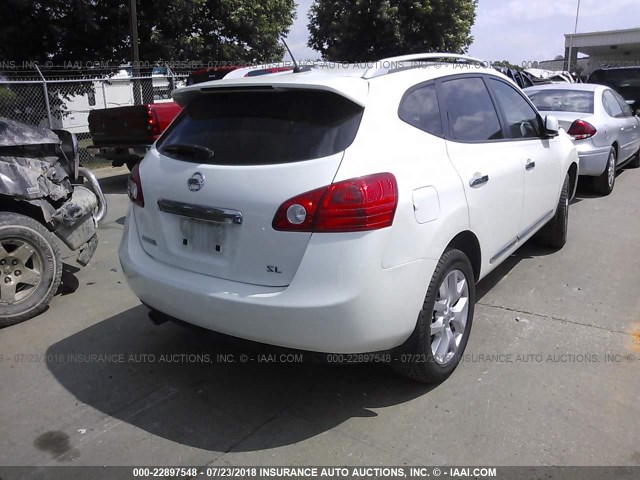 JN8AS5MT1BW160814 - 2011 NISSAN ROGUE S/SV/KROM WHITE photo 4